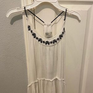 white flowy halter top with tribal print